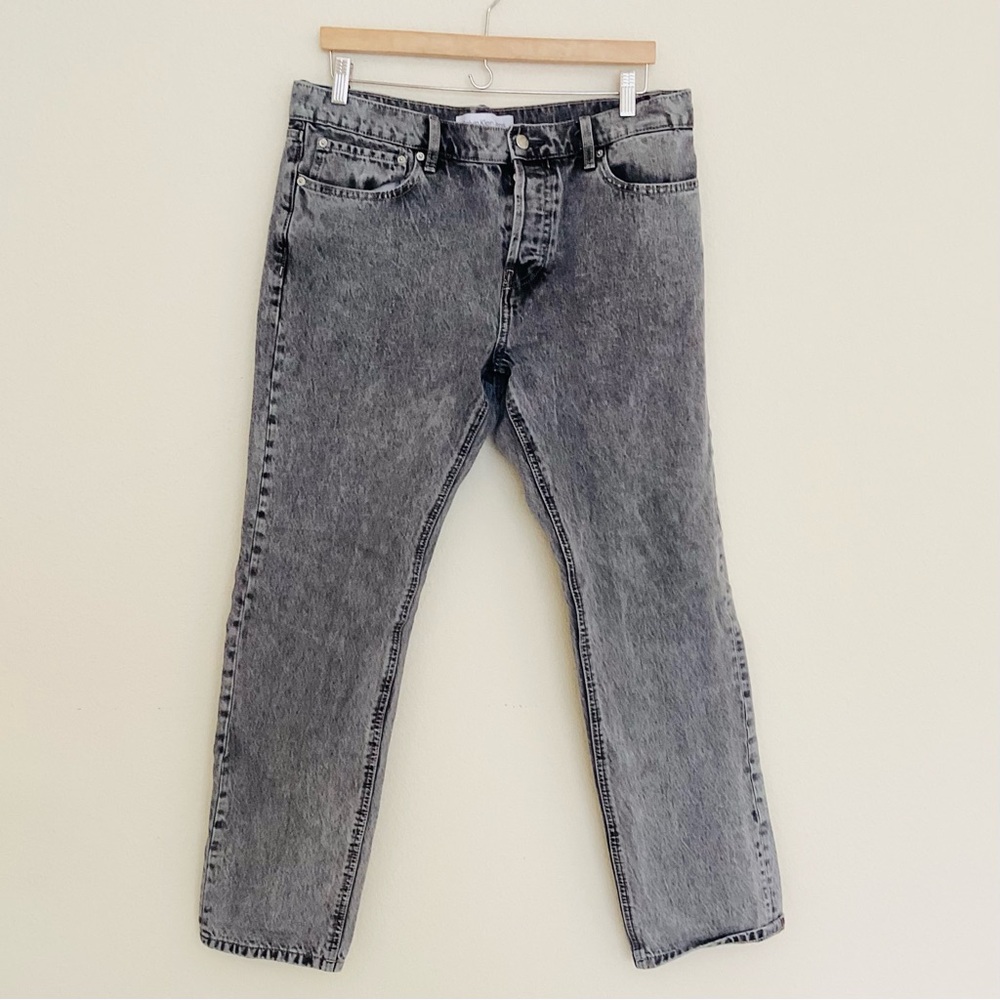 Classic Gray Slim Straight Leg Men's Jeans SZ W33XL 32